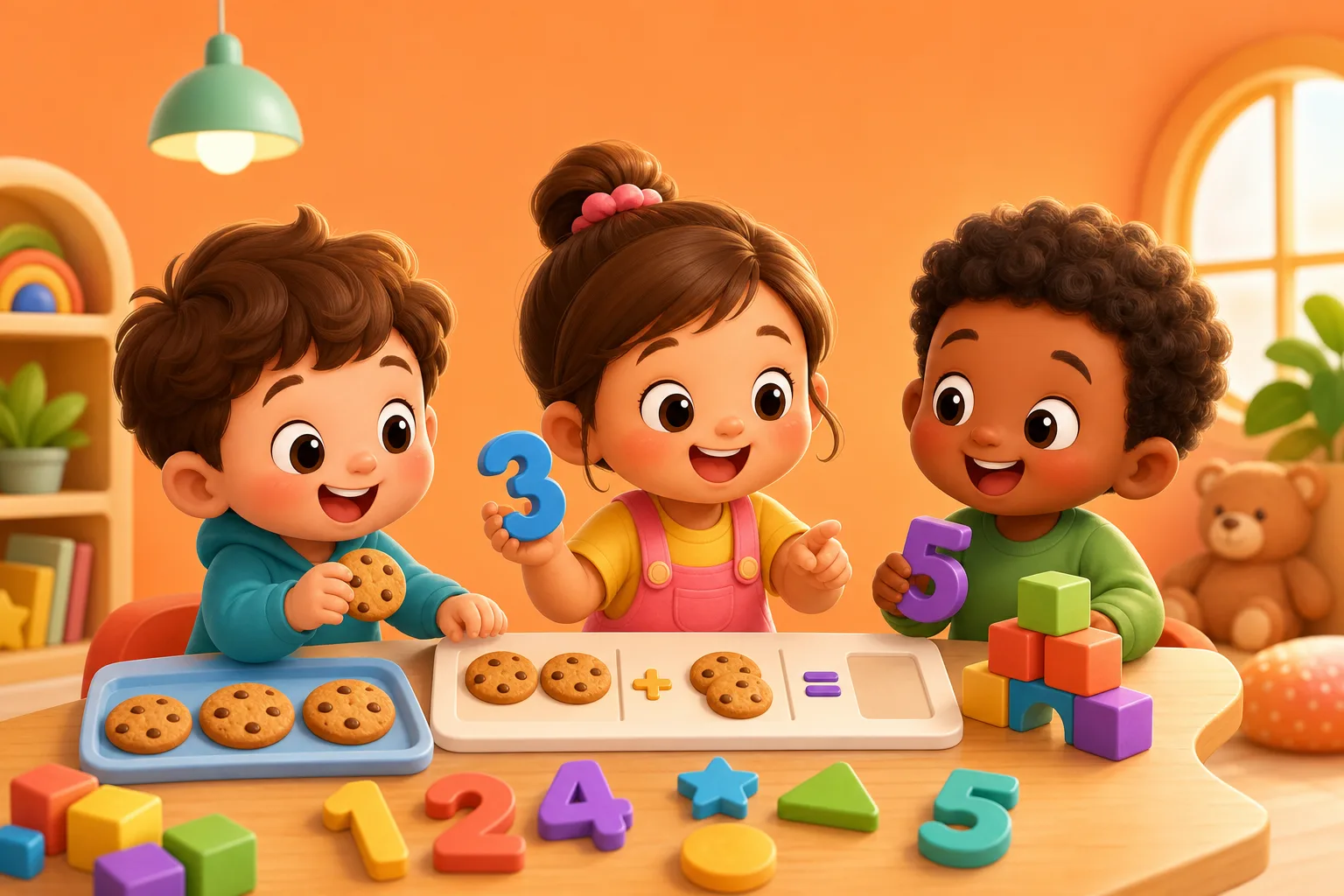 Kids learning numbers and counting with KiDly cartoons